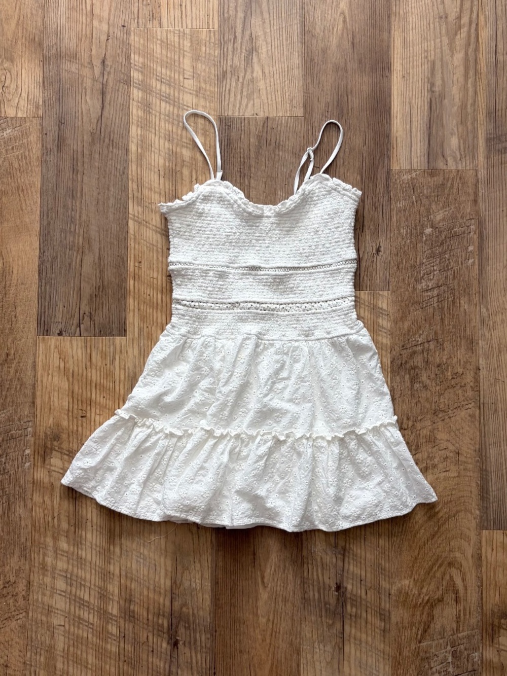 Windsor Sweetest Day Scoop Neck Ruffle Eyelet Skater Dress